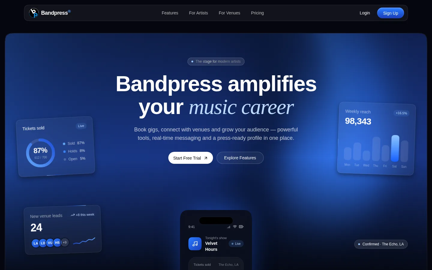 Bandpress screenshot